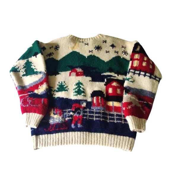 Vintage Eddie Bauer Women's Size Small Knit Village 100% Wool Cardigan Sweater - Picture 7 of 13